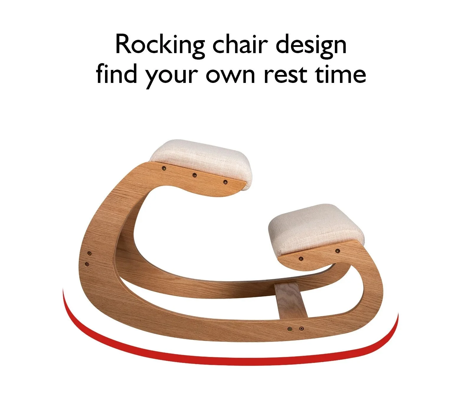 Posture Home Ergonomic Improving Body Kneeling Chair Stool W/ Thick Cushion Office Chair Rocking Wood Knee Computer Chair