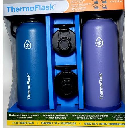 Thermoflask 40 oz Insulated Stainless Steel Water Bottle, 2-Pack