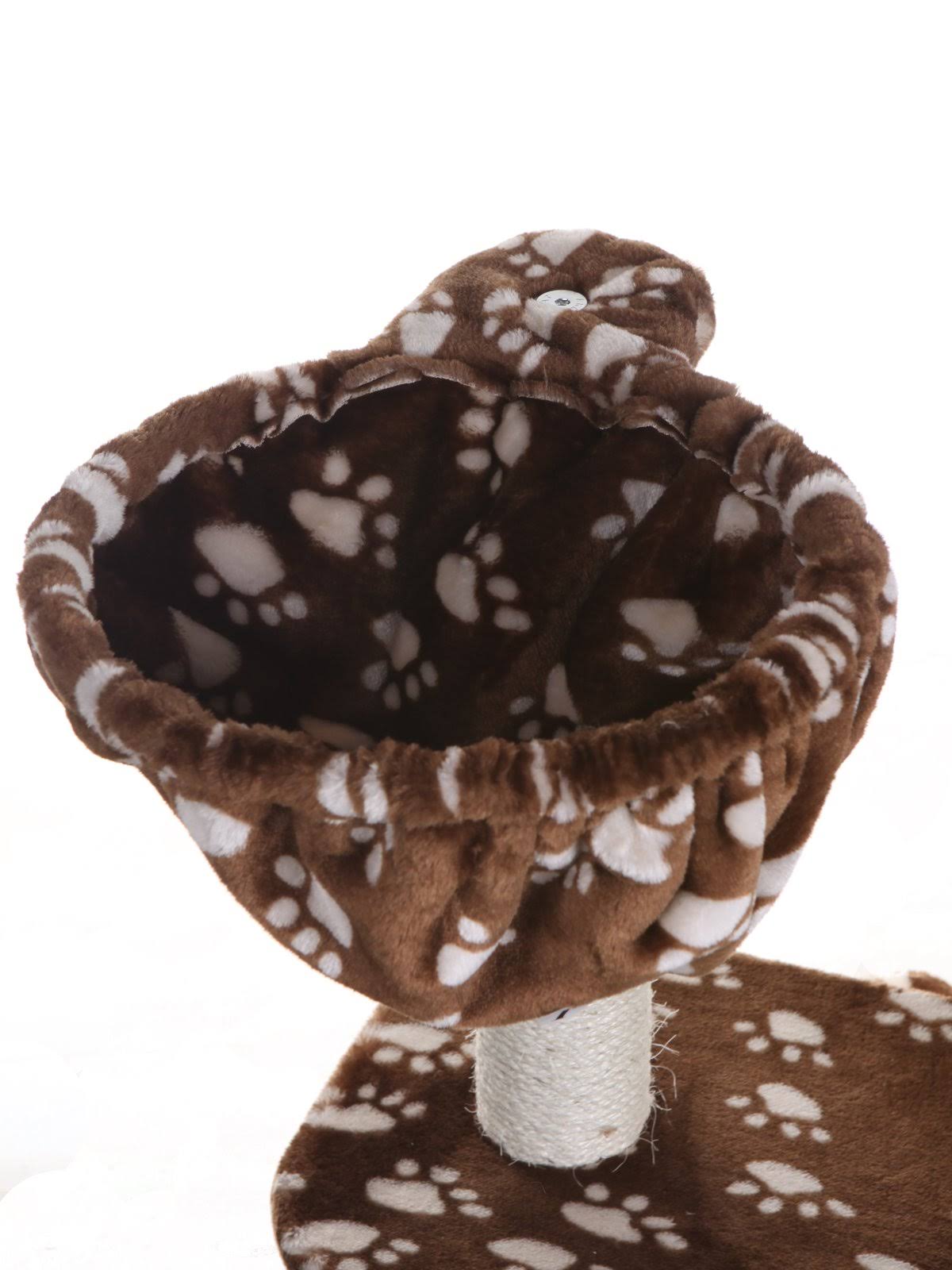 Armarkat 66-Inch Cat Tree, Saddle Brown/White Paw Print