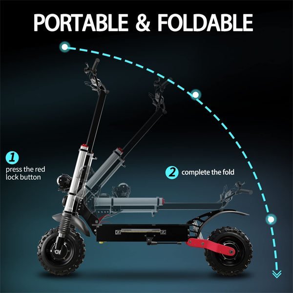 60V 5600W Dual Motor Electric Scooter Adults 50 MPH Max Speed Foldable Scooter Electric