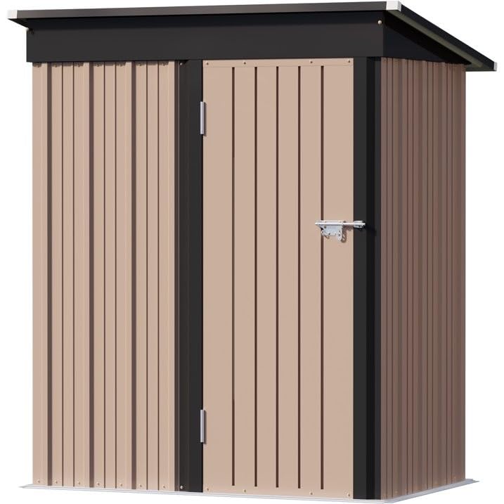 Greesum 5×3 FT Outdoor Storage Shed, Metal Storaged Sheds Without Floor, Tool Sheds with Lockable Doors and Sloping Roof for Garden, Patio, Backyard