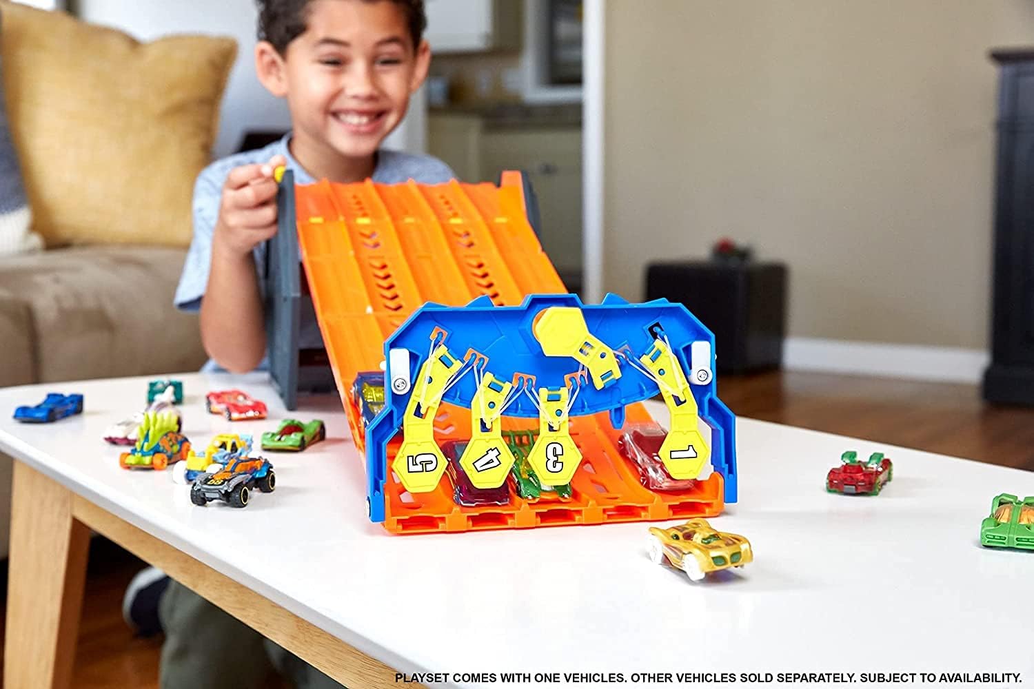 DieCast Hot Wheels Trackset Toy Cars and Trucks - Hot Wheels Action Rollout Raceway Trackset Bundle with 2 My Outlet Mall Stickers