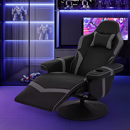 MoNiBloom Video Gaming Chair Racing Style Single Living Room Sofa Recliner with Detachable Headrest