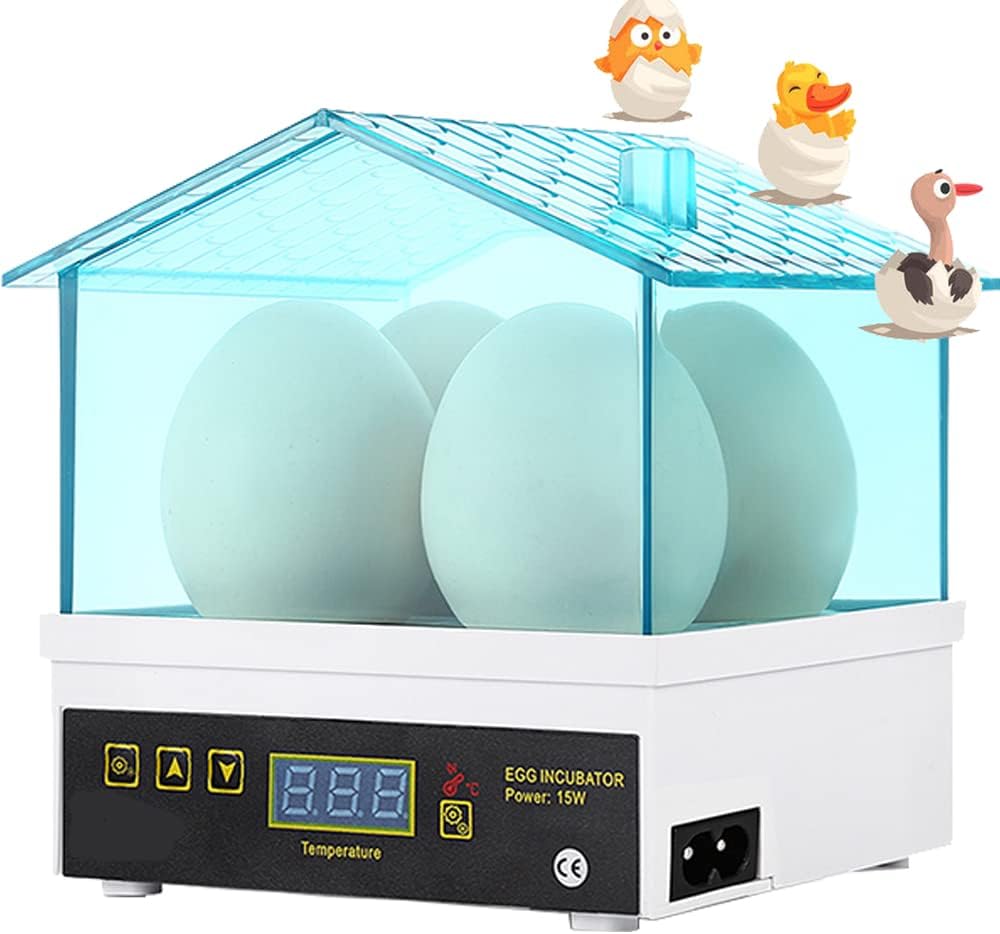Mini Egg Incubator 9 Small Hatcher with Temperature Control,9 LED Luminous Egg Candle Tester Digital Poultry Hatching for Chickens Ducks Birds