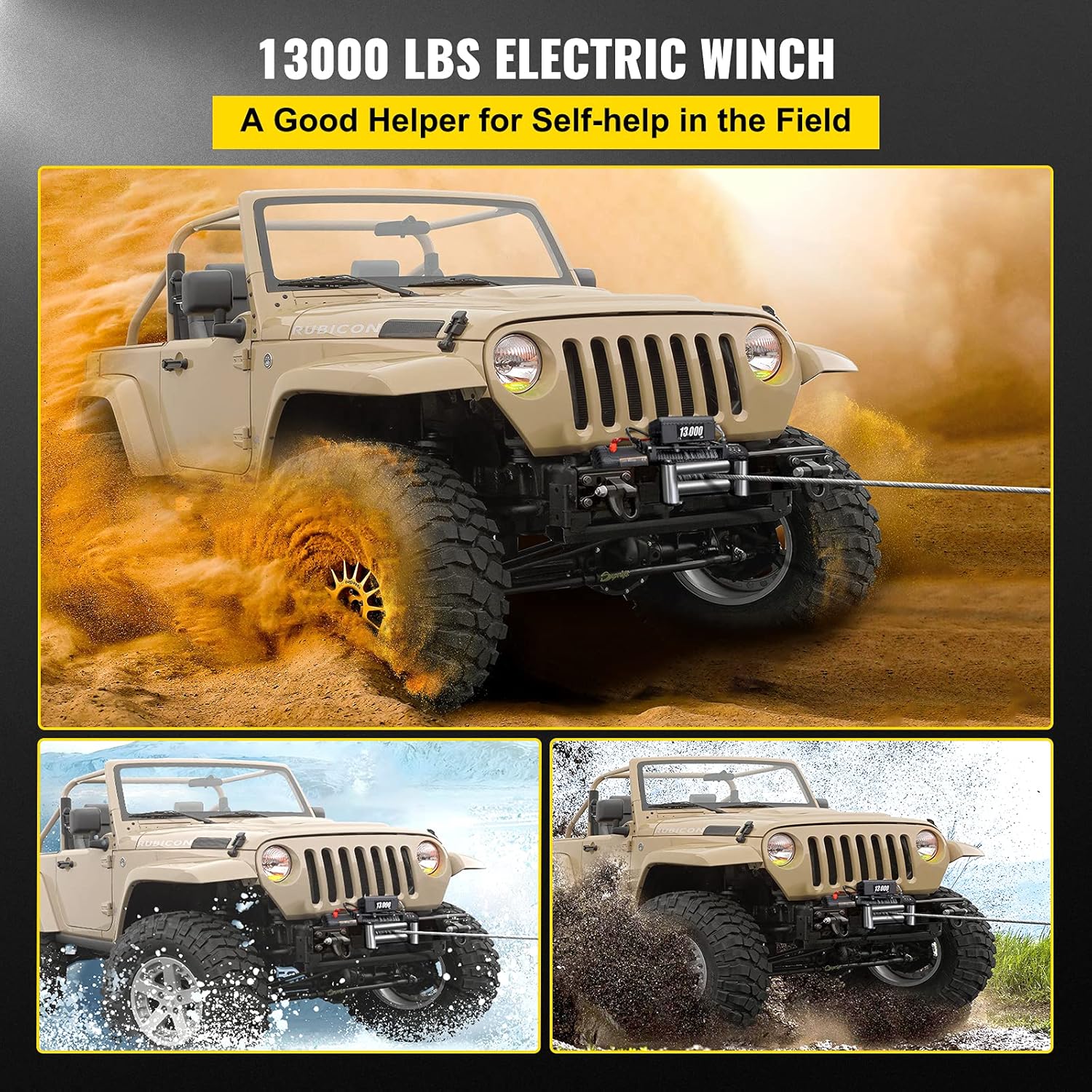 VEVOR Truck Winch 13000lbs Electric Winch 26m/85ft Cable Steel 12V Power Winch Jeep Winch with Wireless Remote Control and Powerful Motor for UTV ATV
