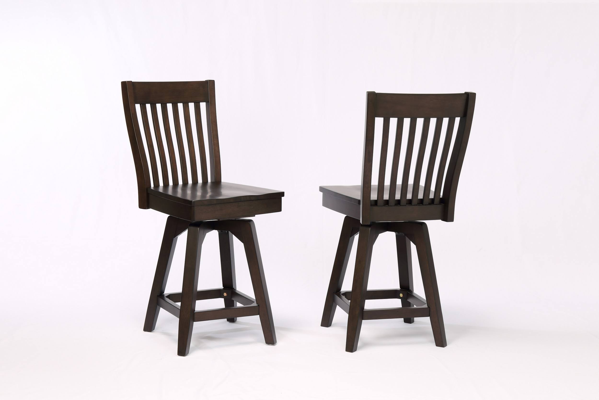 Eci Furniture Choices Black Oak Counter Stool with Slat Back Set of 2
