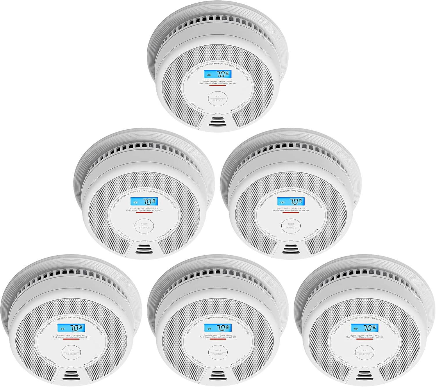 X-Sense Wireless Interconnected Combination Smoke and Carbon Monoxide Detector with LCD Display & 10-Year Battery, Over 820 ft Transmission Range