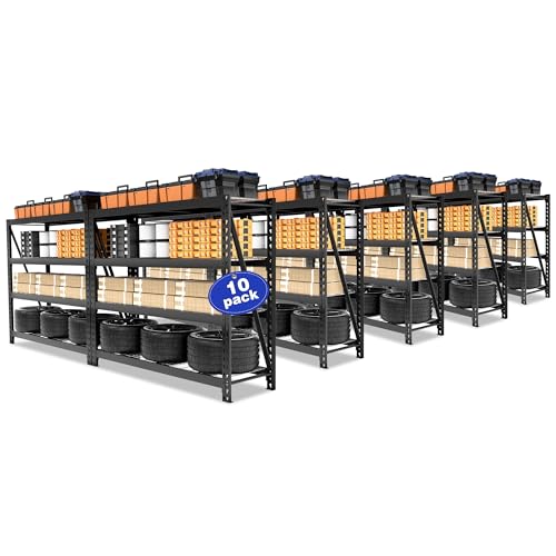 WORKPRO 5-Tier Metal Shelving Unit, 48”W x 24”D x 72”H, Heavy Duty Adjustable Storage Rack, 4000 lbs Load Capacity (Total), for Garage, Basement