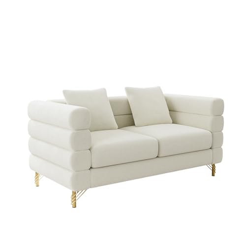 Cloud Couch for Living Room, 79" Modern Overstuffed Deep Seat Boucle Sherpa 3 Seater Sofa with 3 Pillows