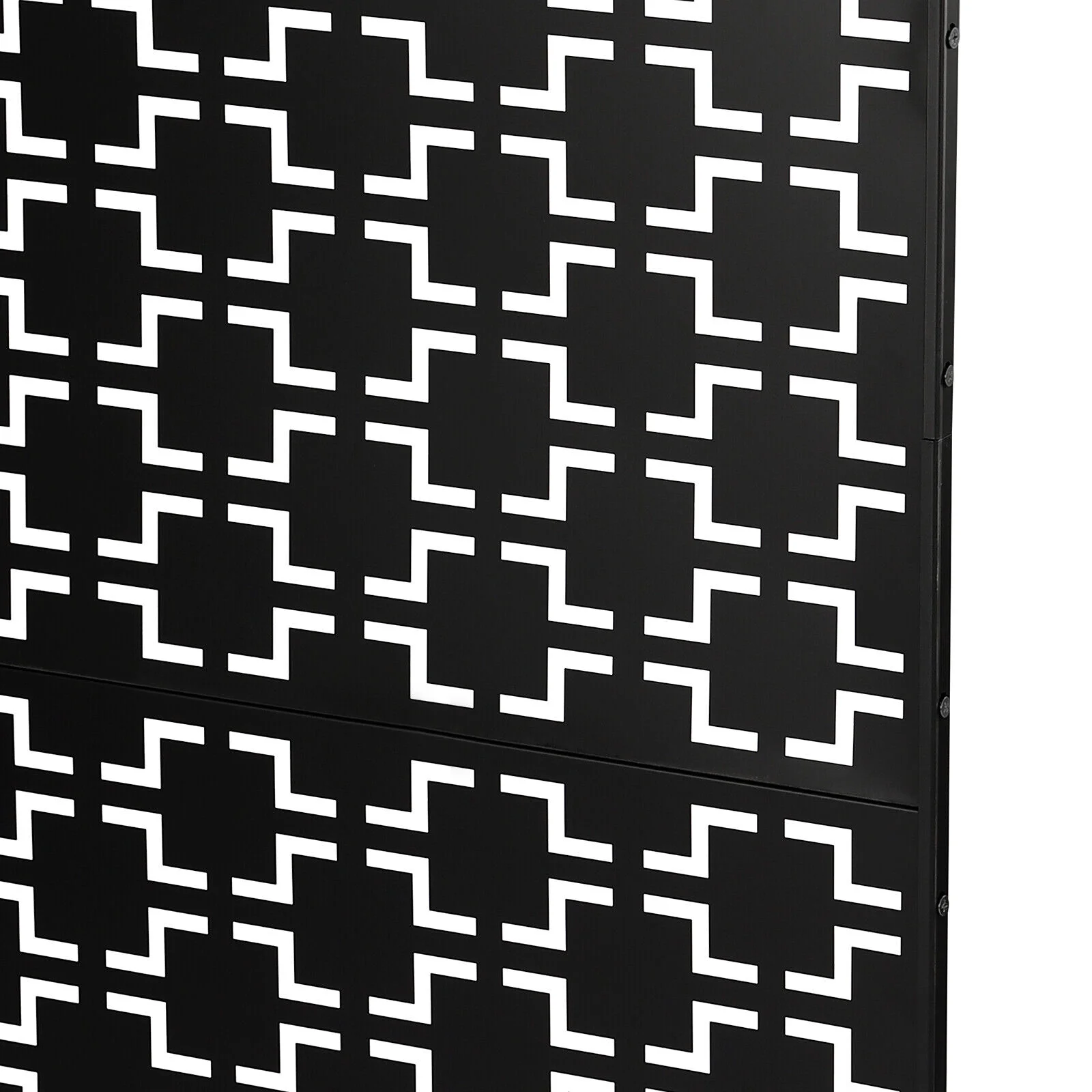 ZhdnBhnos Outdoor Decorative Privacy Screen Panel with Stand, Freestanding Planter Wall Metal Yard Fence Panels Black