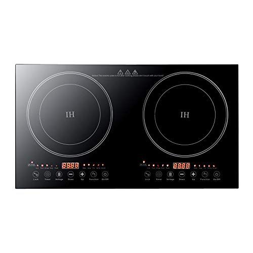 Portable Electric Induction Cooker And Ceramic-Cooker Cooktop Countertop Double Burner Setting Countertop Burner w/8 Gear Firepower