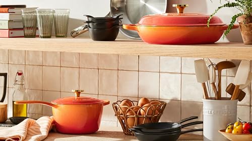 Le Creuset Enameled Cast Iron Signature Oval Dutch Oven, 15.5 qt., Flamme Doree with Crucible Knob