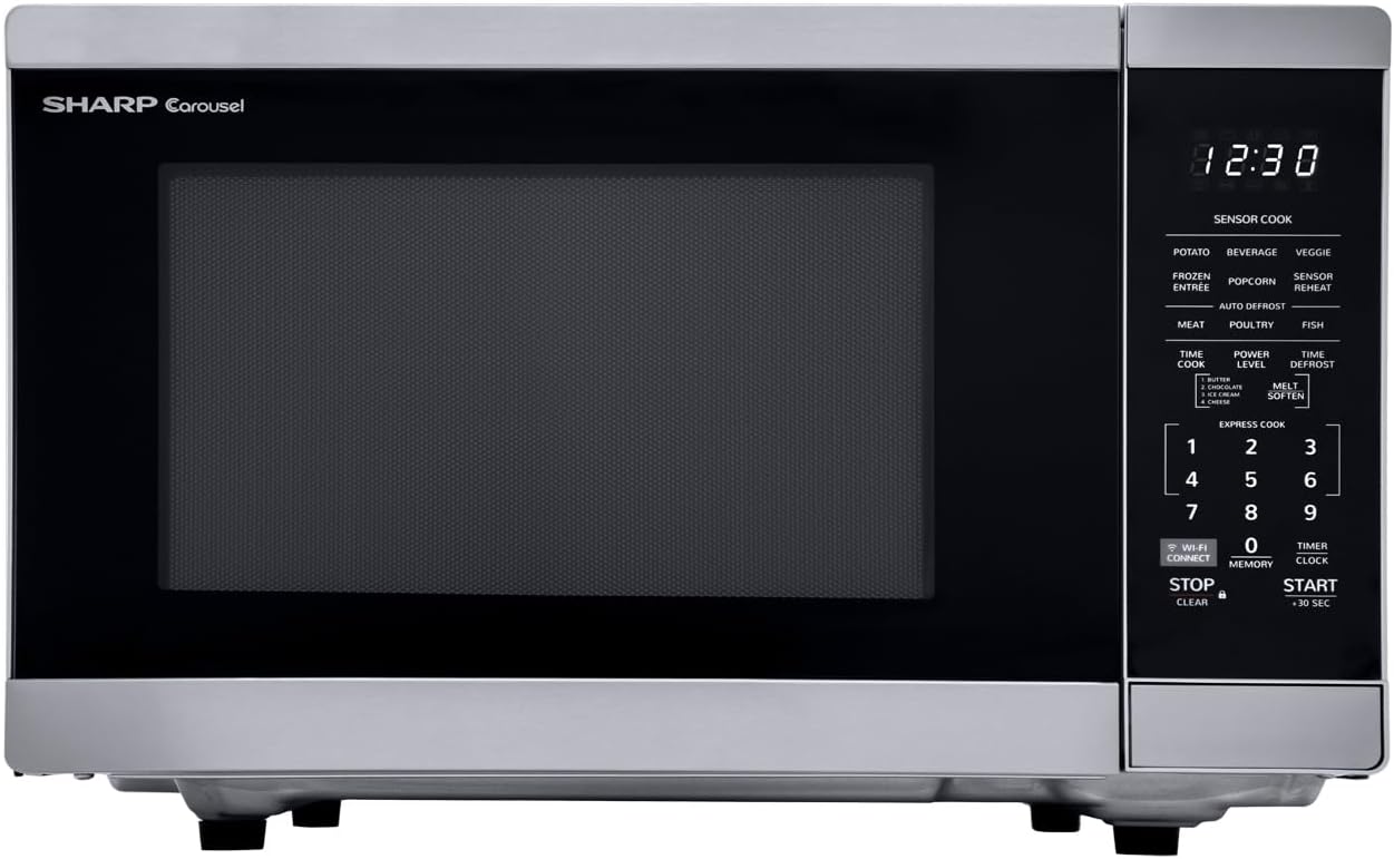 SHARP Countertop Microwave Oven. Compatible with Alexa. Orville Redenbacher's Certified. Removable 12.4" Carousel Turntable, 1.4 Cubic Feet