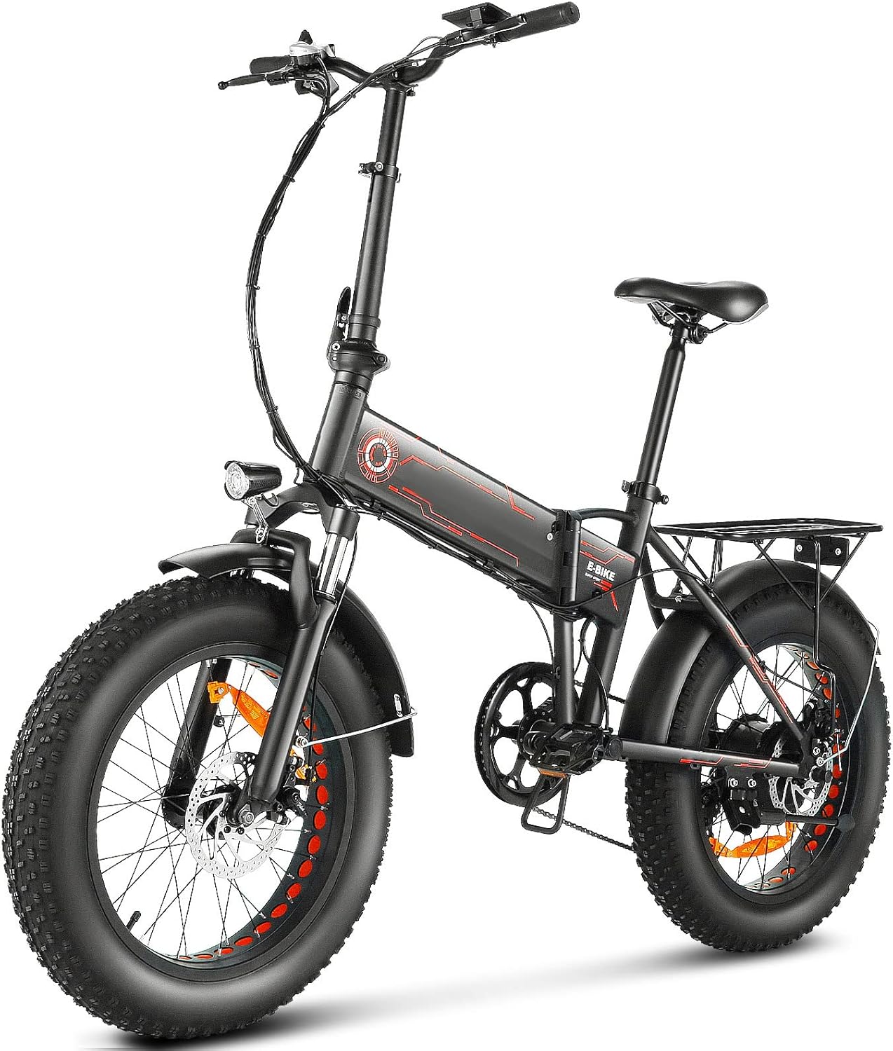 ANCHEER Electric Bike, 20'' X 4.0'' Fat Tire Electric Bike 500W Folding Electric Bike Features 36V 12.5Ah Built-in Battery, LCD Display and 6 Speed