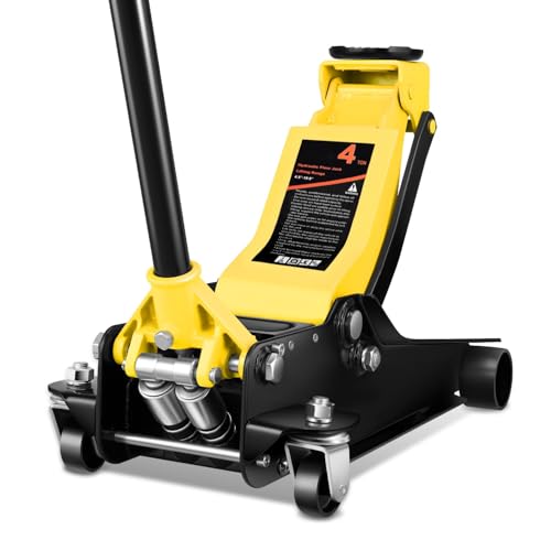 Auto Dynasty 4 Ton Low Profile Floor Jack, Heavy Duty Steel Hydraulic Car Jack with Dual Pistons Quick Lift Pump, Hydraulic Racing Floor Jack