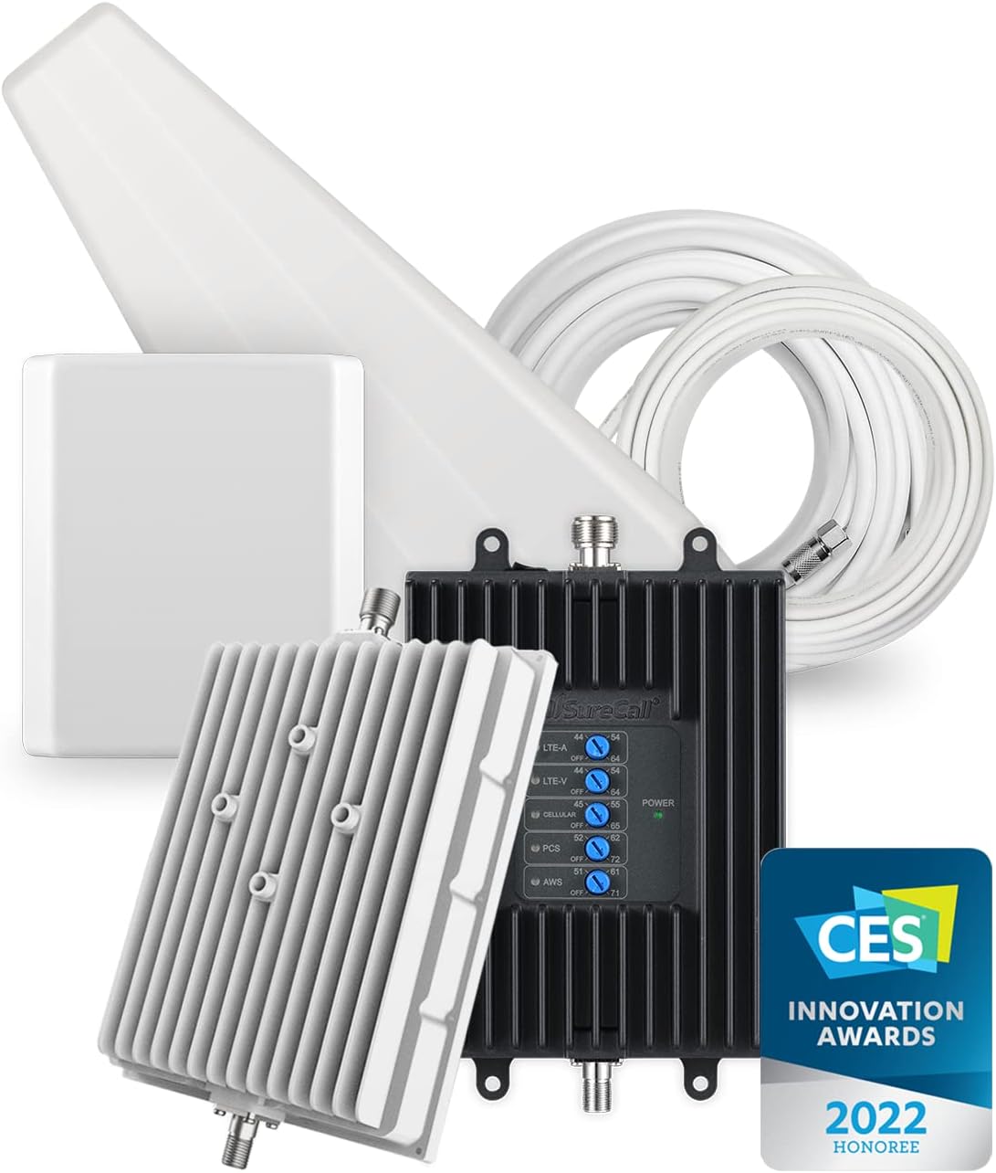 SureCall Fusion4Home Max Cell Signal Booster with Extended Range Tech up to 6500 sq ft, 5G/4G LTE Multi-User, Verizon, AT&T, Sprint, T-Mobile