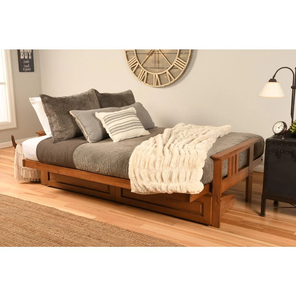 Kodiak Furniture Monterey Barbados Wood Futon with Parma Gray Mattress
