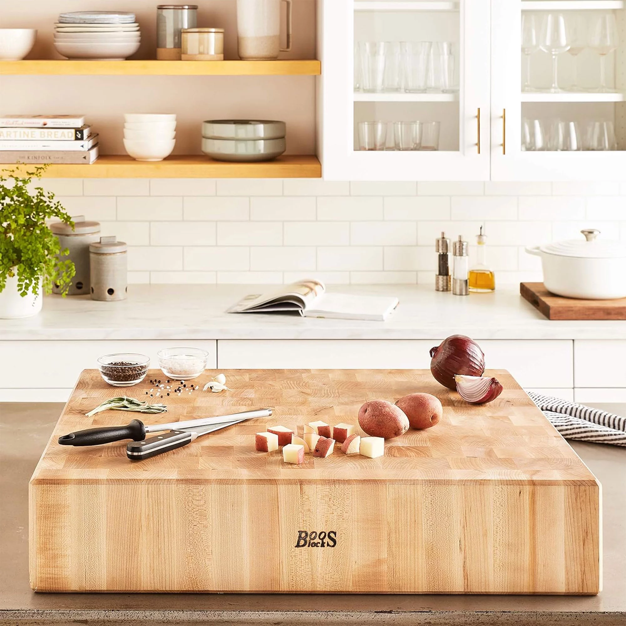 John Boos Large Maple Wood Cutting Board for Kitchen, 30” x 24” Boos Block