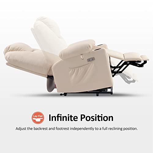 MCombo Dual Motor Large Power Lift Recliner Chair for Elderly, Lay Flat Lift Chair with Heat and Massage, Big Lift Recliner for Tall People