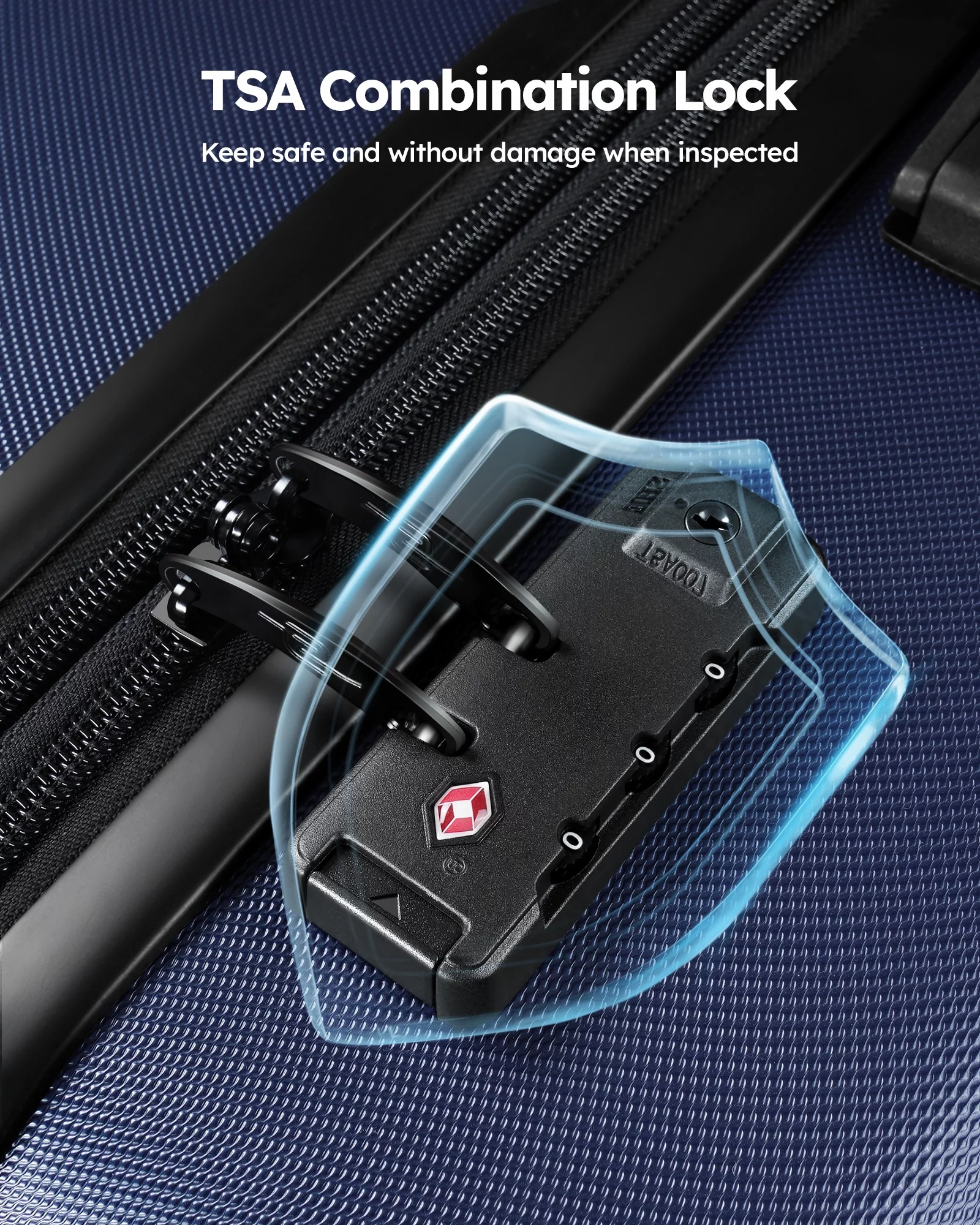 Hard Expandable Luggage Sets with Double Spinner Wheels, TSA Lock, 3-Piece Suitcase Sets, Dark Blue