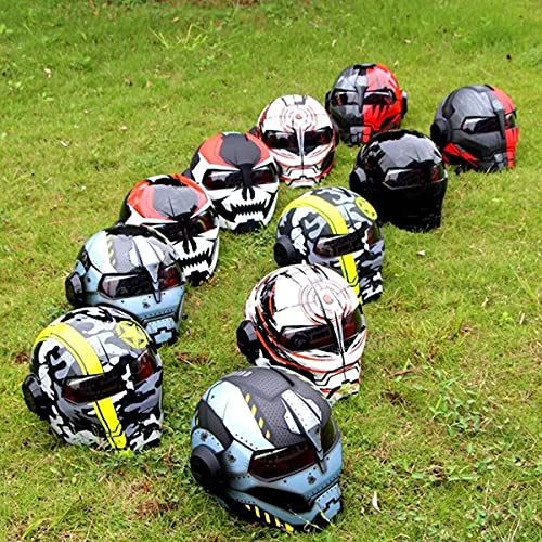 XINLIFE Motorcycle Helmet Full Face Predator Helmet Motorcycle, Personality Cool Flip Open Helmet Mask for Motorcycle