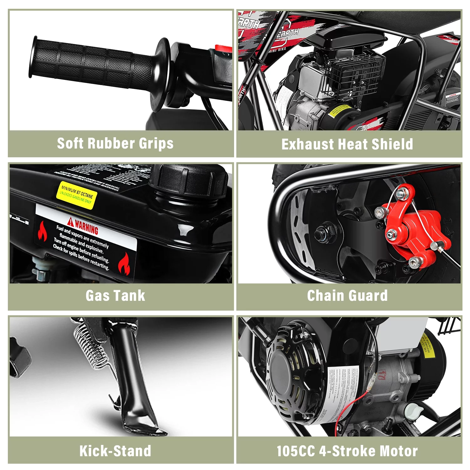 Oryxearth Mini Bike for Kids Motorcycle, Gas Power Dirt Bike,105CC 4-Stroke Ride on Toys, Racing - Radiant Selections