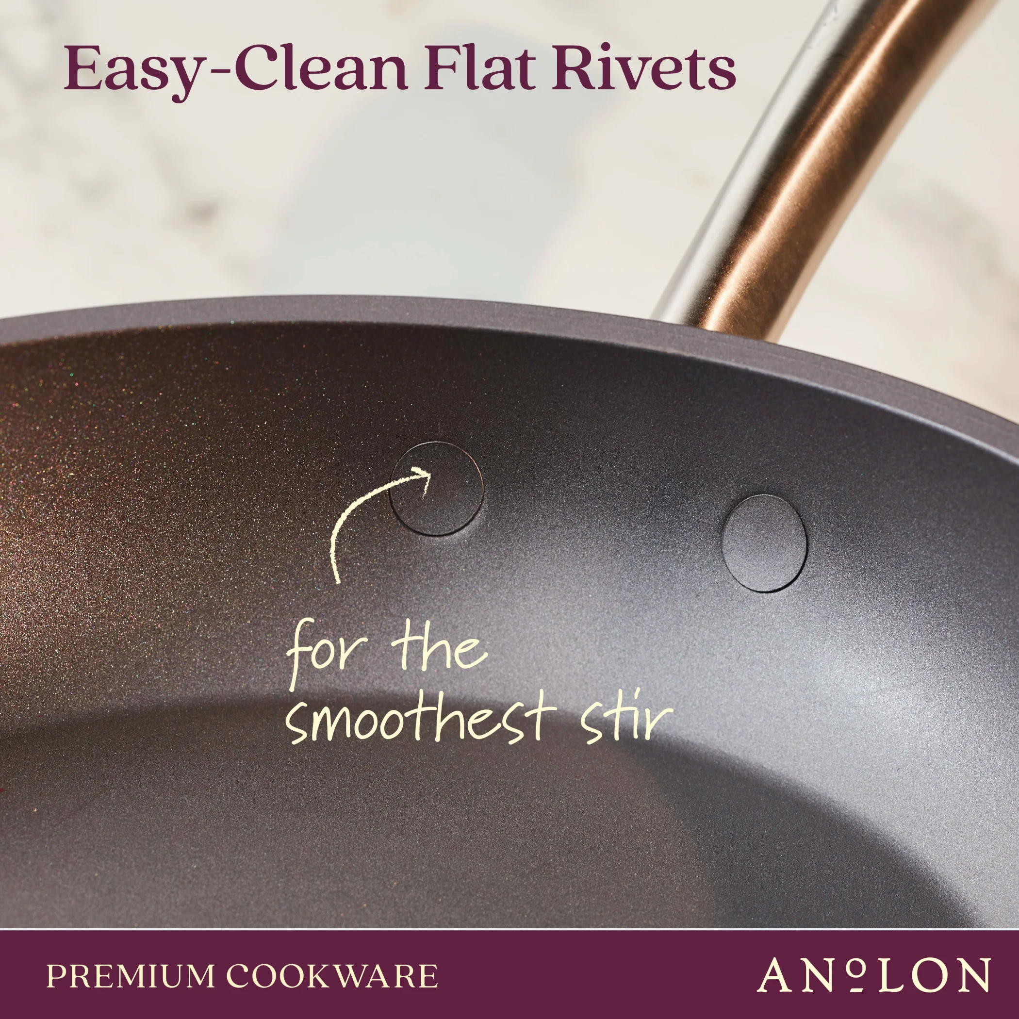 Anolon Accolade Forged Hard-Anodized Nonstick Wok with Lid, 13.5-Inch, Moonstone
