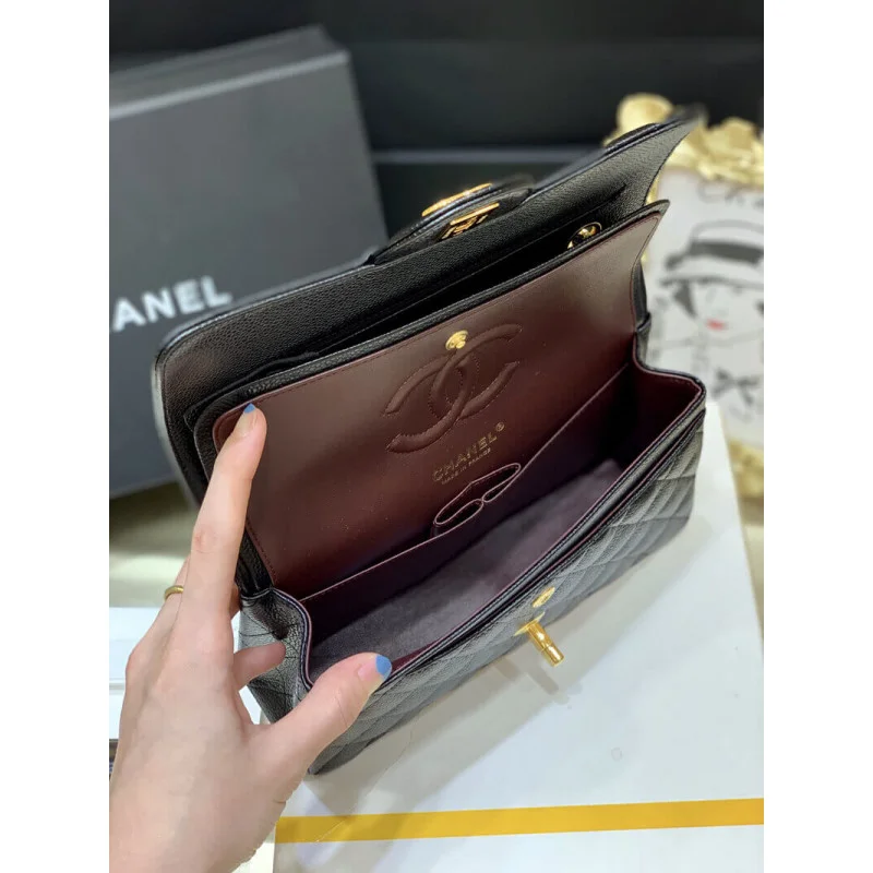 Chanel Small Class-Double Flap Bag A01113 Caviar Calfskin