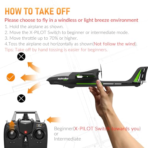 VOLANTEXRC New Version RC Plane,Remote Control Airplane for Adults,4-Channel RC Plane with Durable Foam Construction,3 Flight Modes,One-Key Stunts