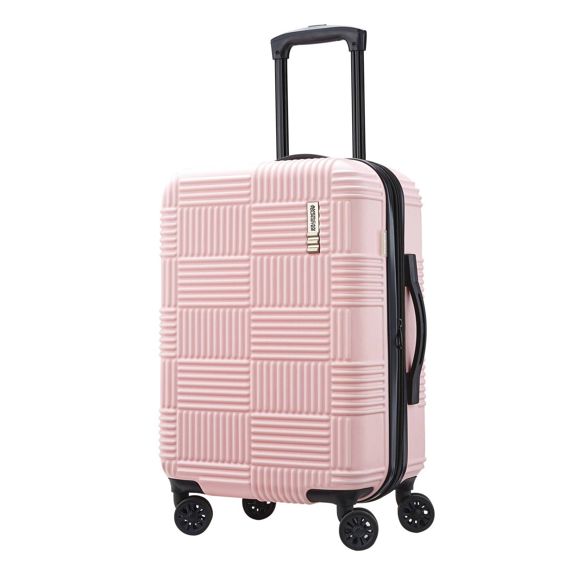 American Tourister 20x22 Checkered Carry on Hardside Suitcase - Pink
