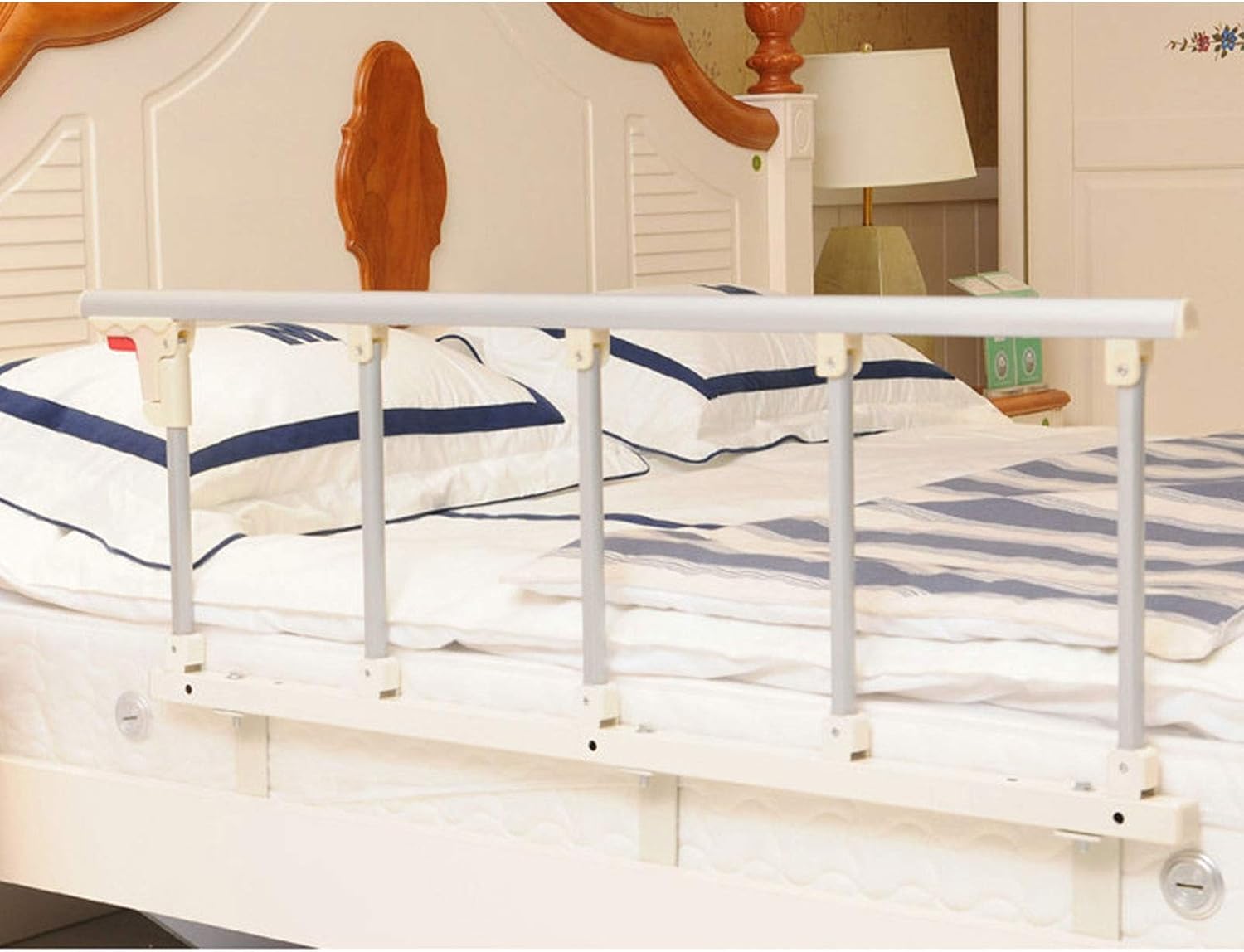 BETTKEN Bed Rail Safety Side Guard Foldable Portable Bed Safety Rail for Elderly Adults Support Handle Handicap Hospital Bumper Medical Bed Safety &