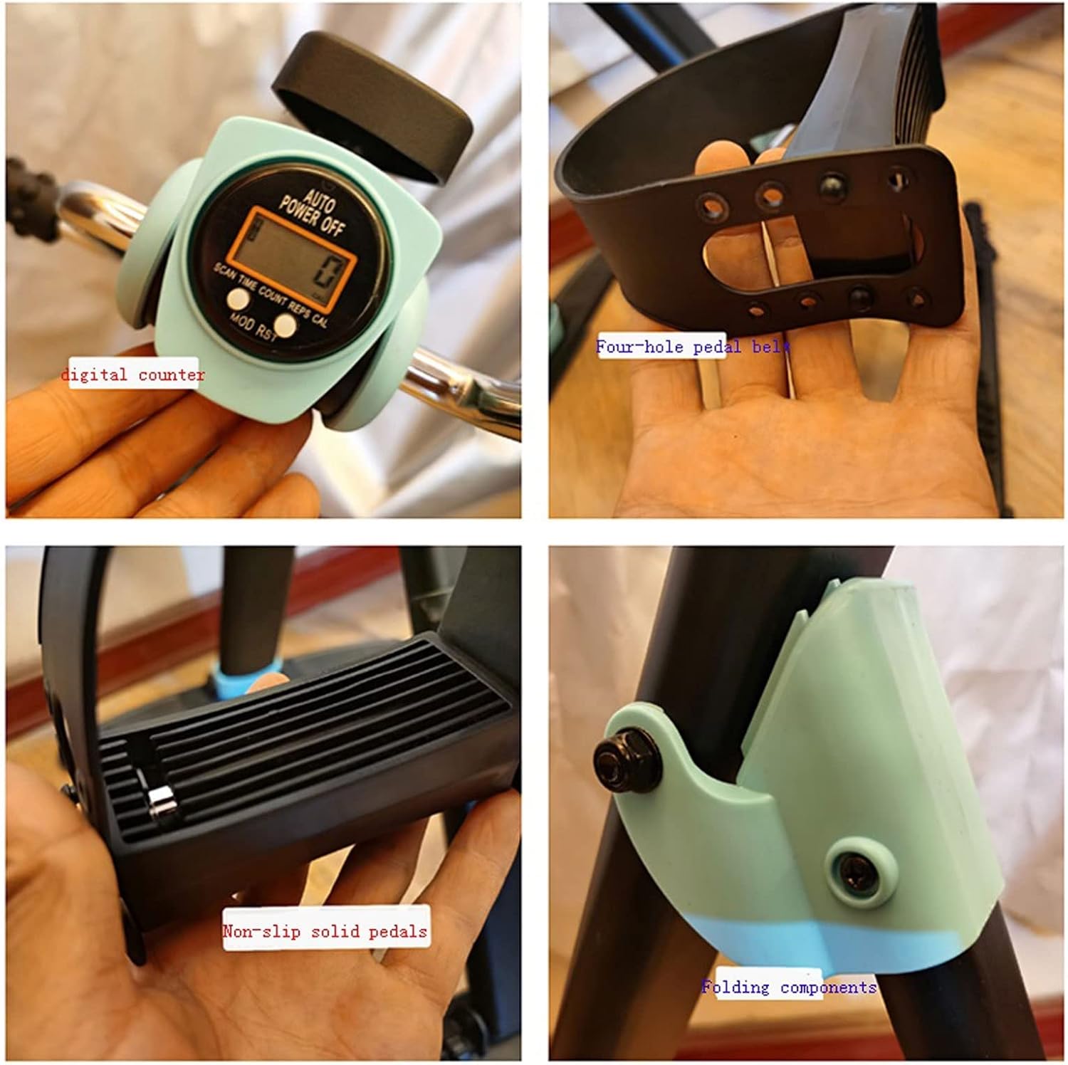 Step Fitness Machines， LCD Display Mini Exercise Bike Indoor Portable Fitness Vertical Stepper Elder Hands and Legs Training Bicycle Fitness Equipment