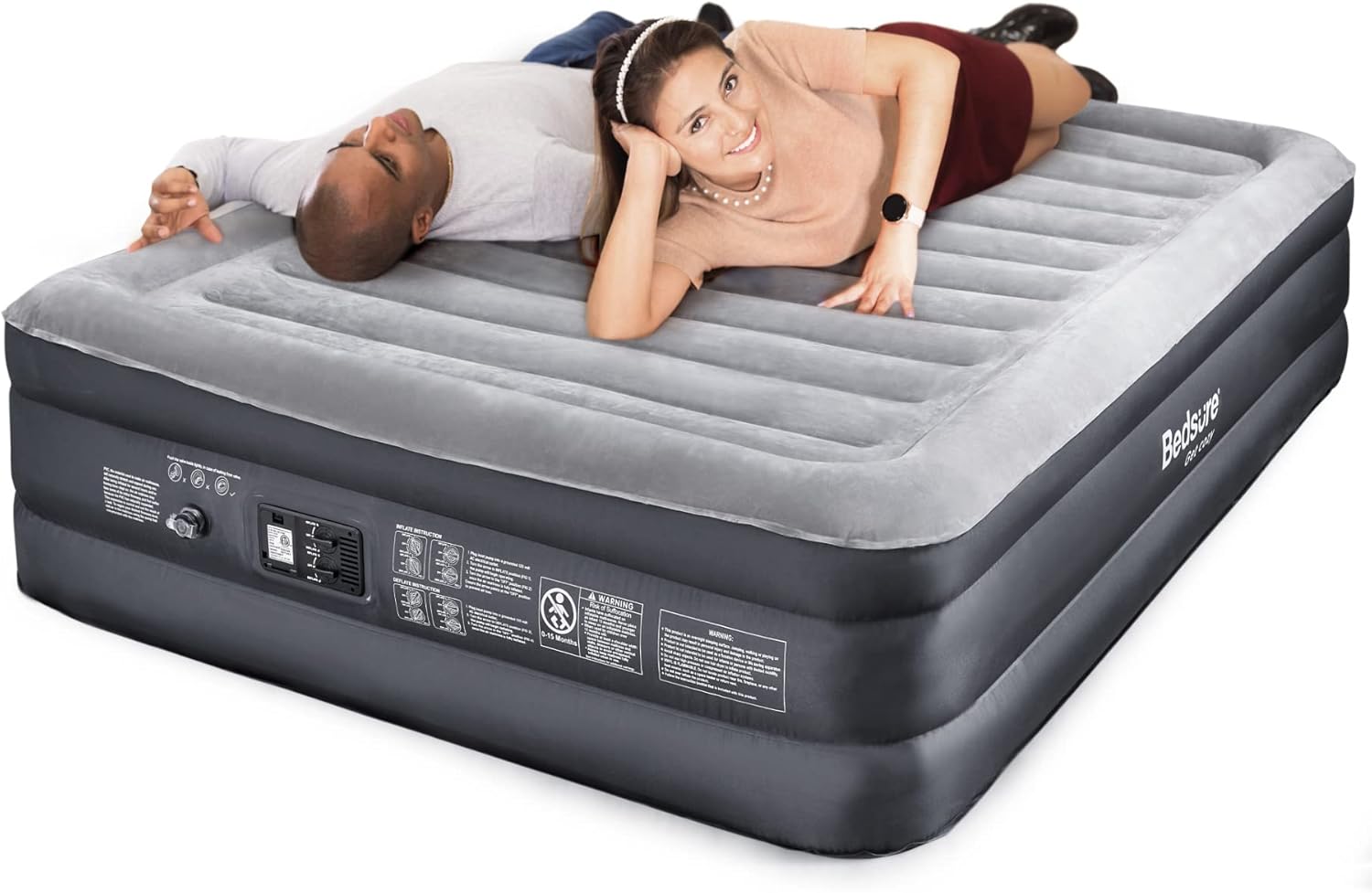 Bedsure Queen Air Mattress with Built in Pump Raised - 18 Inflatable Mattress, Double Air Beds for Camping and Indoor Use