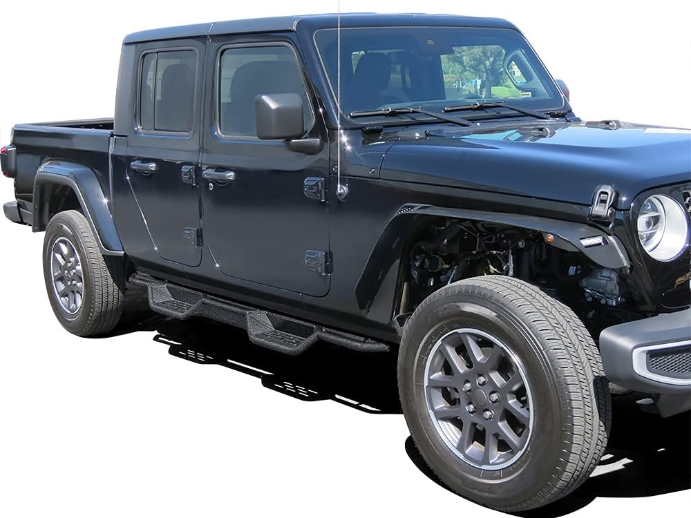 HD Ridez Drop Down Style Running Boards Side Step Rock Slider Compatible with Jeep Gladiator 2020-2022 Crew Cab