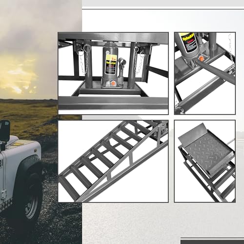 2 Pack Hydraulic Car Ramps 5T 10000lbs Low Profile Car Lift Service Ramps Truck Trailer Garage,Height Hydraulic Vehicle Ramps