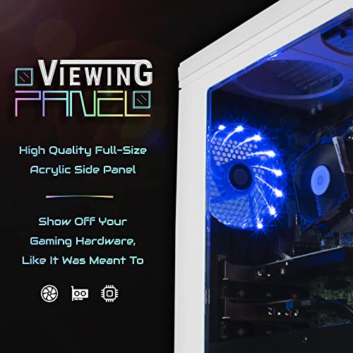 Periphio Vortex Gaming PC Desktop Computer Tower, Intel Quad Core i5 3.2GHz, 16GB RAM, 120GB SSD 500GB 7200 RPM HDD, Windows 10