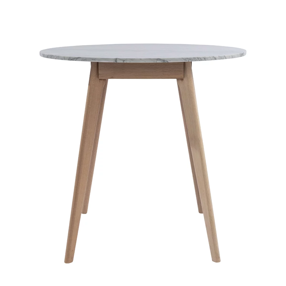 Contemporary Home Living 31.5" White and Beige Round Italian Carrara Marble Dining Table