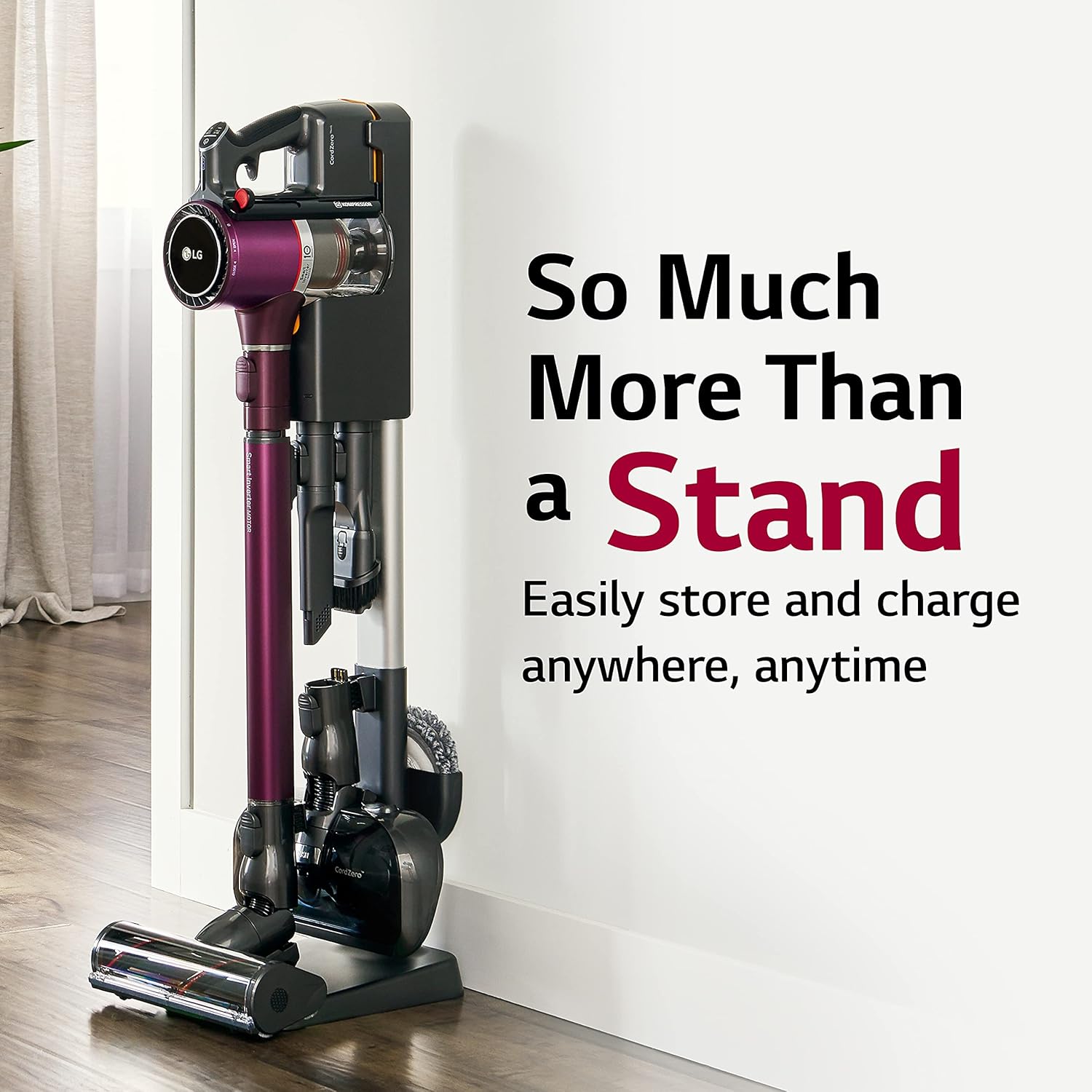 LG CordZero Cordless Stick Vacuum Cleaner, Hard Floor, Carpet, Wet Mop, Car, Powerful Suction, High-Capacity Dust Bin, Extra Battery, Up to 120 Min