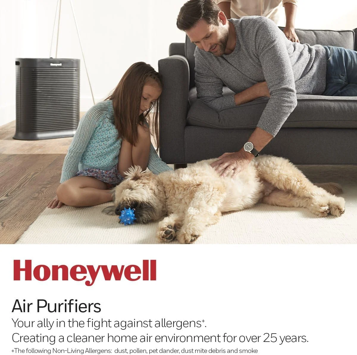 Honeywell AllergenPlus HEPA Air Purifier Allergen Reducer 310 sq ft Wildfire/Smoke, Pollen, Pet Dander, Dust HPA200