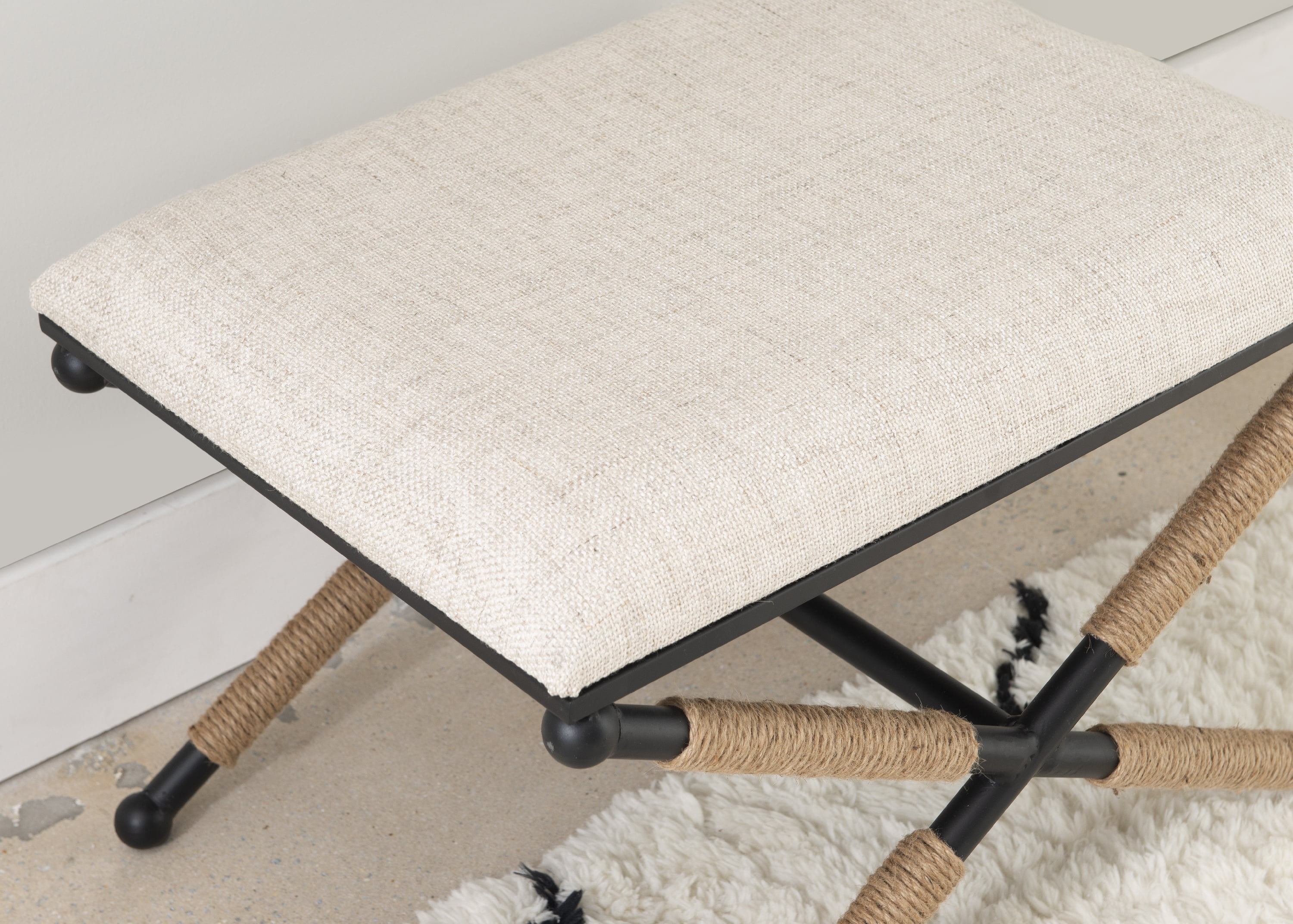 Linon Ashburn Campaign Accent Stool