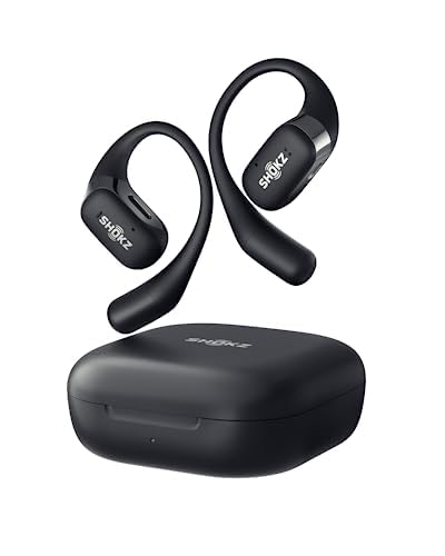 SHOKZ OpenFit - Open-Ear True Wireless Bluetooth Headphones with Microphone, Earbuds with Earhooks, Sweat Resistant, Fast Charging, 28HRS Playtime