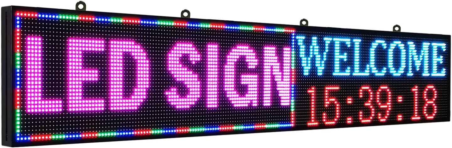 P5 39x14Indoor Full Color LED sign Programmable Scrolling Display Message Board can Edit Text,Image, Video Display Electronic Rolling for Business