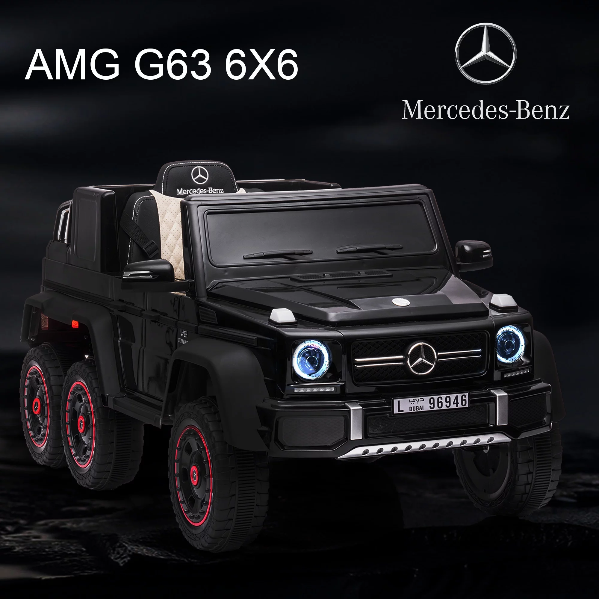 BATE 24V Powered Ride on Cars with 6 Wheels, Mercedes Benz Electric Car Vehicles with Remote Control, MP3 Player, Kids Ride On Toys for Boys Girls