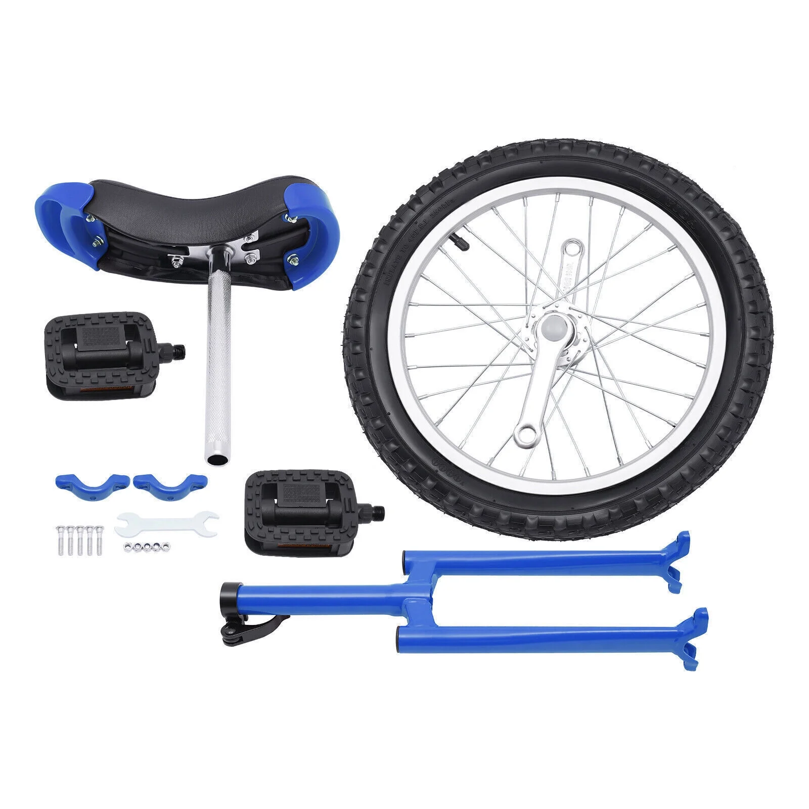 16 Wheel Unicycle with Steel Rim Unicycle One Wheel Bike with Adjustable Height for Adults Kids Beginner Fitness Exercise Balance Training, Skid-proof