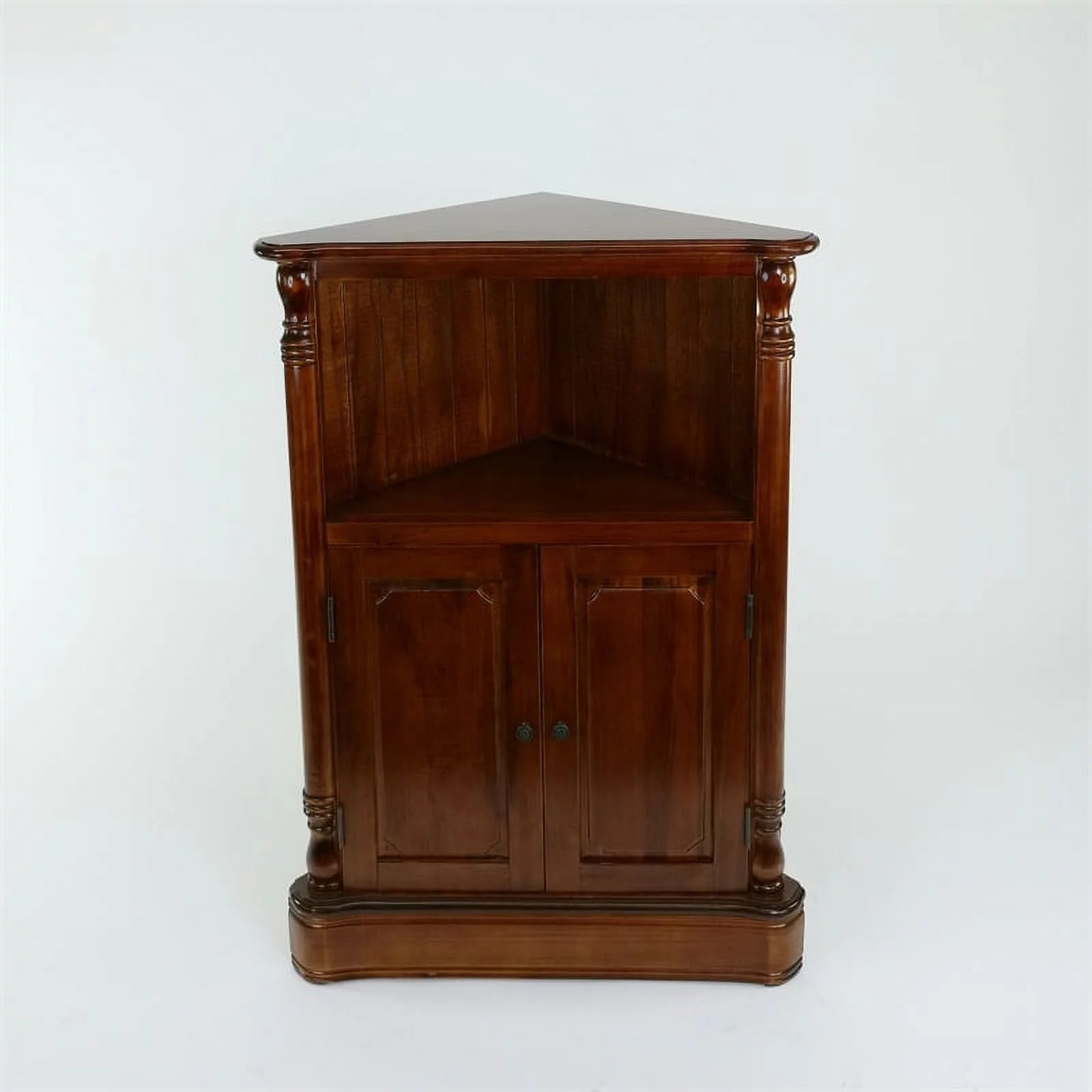 Ayla Corner Cabinet 24Wx35"H in brown wood