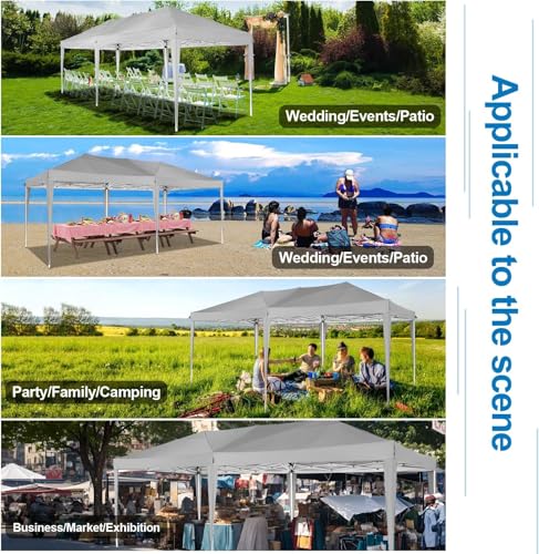 COBIZI 10x10 Pop up Canopy Tent Protable Canopy Tent with 4 Sidewalls Waterproof Commercial Instant Shelter for Parties, Wedding