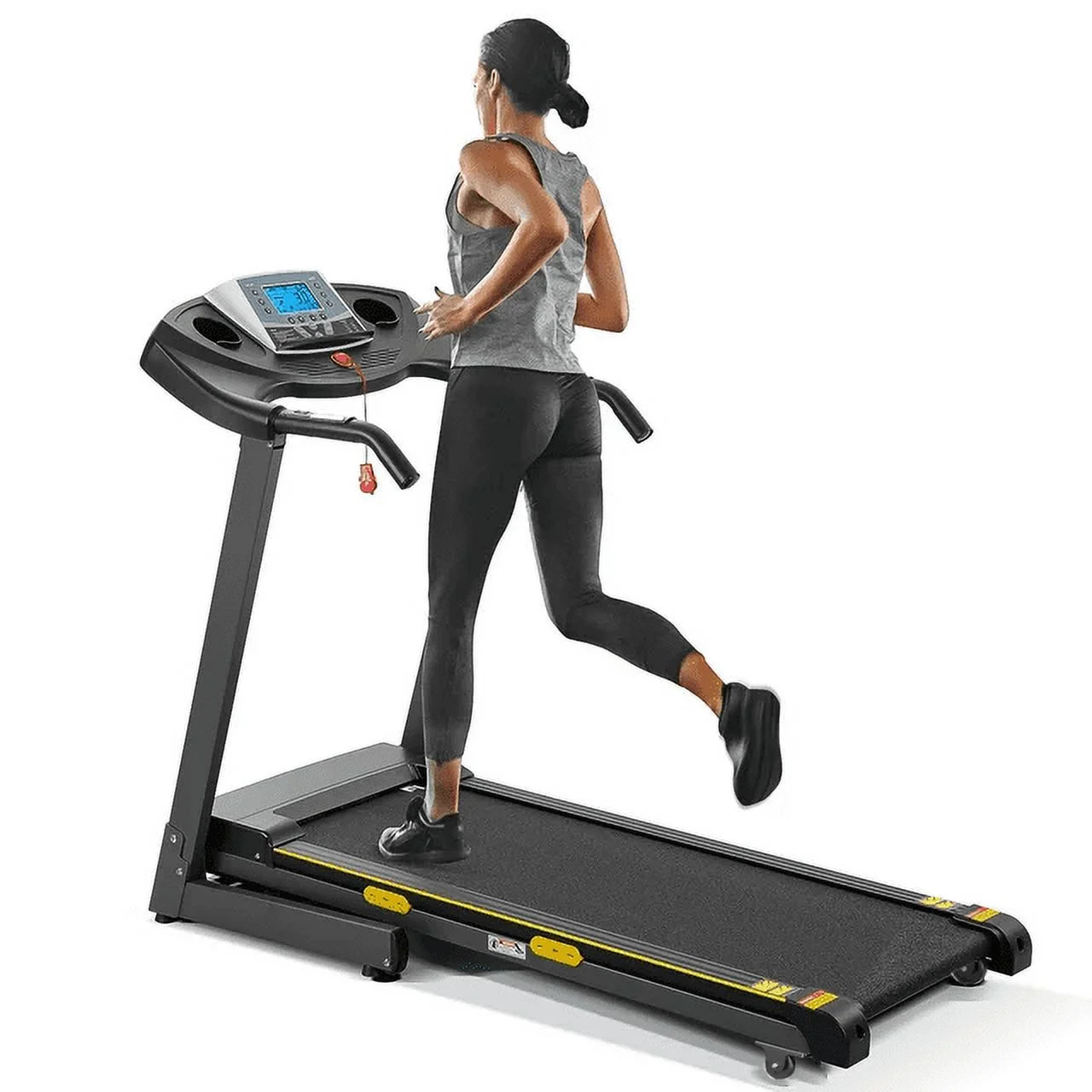 Treadmill with Incline Folding Treadmill with 12-Level Automatic Incline 2.5hp Power 8.5mhp Speed Running Machine 15 Preset Training Program Electric