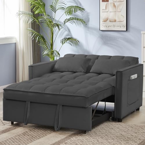 68.11" Corduroy Sleeper Chair Bed with USB Port, Cup Holders & Side Storage Pockets – 3-in-1 Foldable Sofa Bed for Guest Room, Living Room – White