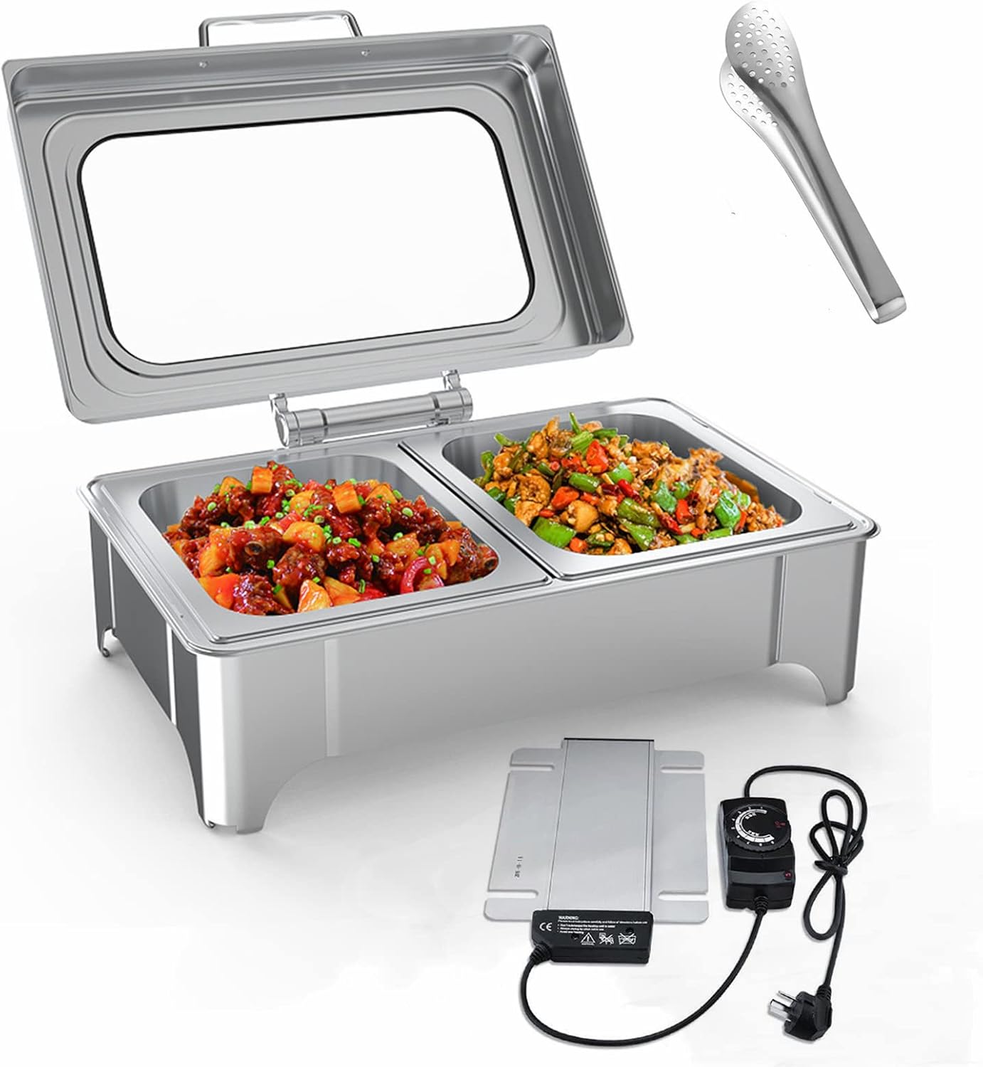 PYY Chafing Dish Buffet Set, Buffet Servers and Warmers Professional Chaffing Server Set Commercial Chafer for Catering (Electric Plate Heating)