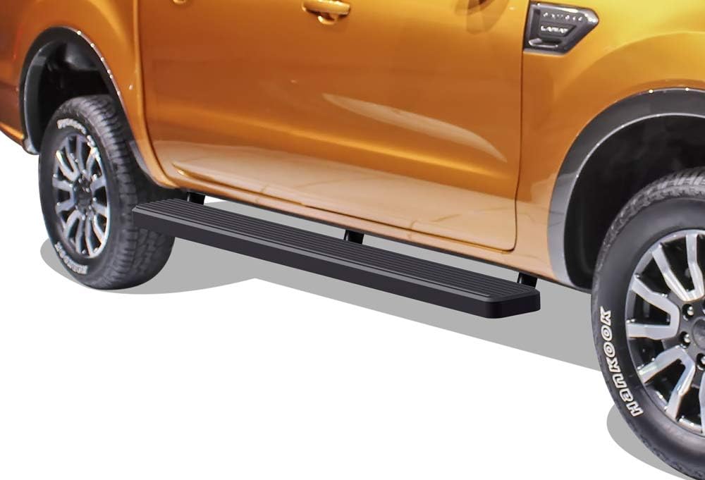 APS Premium 6in Black iBoard Running Boards Compatible with Ford Ranger SuperCrew Cab 19-22